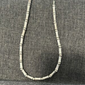 Elegant Silver Beaded Necklace